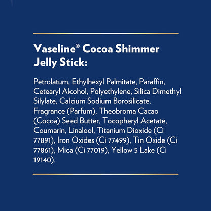 Vaseline Cocoa Shimmer Jelly Stick – Non-Greasy Moisturizer for Glowing Skin, Face & Body Lotion, Travel-Size, 1.4 Oz Ea, Pack of 3. | Non-Greasy Face & Body Moisturizer for Radiant Skin | Smooth Chafing, Rough Elbows & Heels | Mess-Free Application