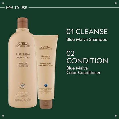 AVEDA Blue Malva Color Conditioner | Purple Conditioner for Silver, Gray, Blonde Hair | Neutralizes Brassiness | Deeply Conditions Hair | 96% Naturally Derived*, 8.5 Fl Oz