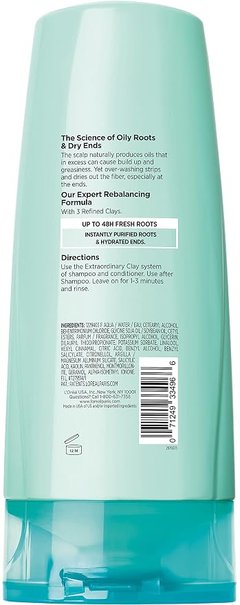 L'Oreal Paris Elvive Extraordinary Clay Rebalancing Conditioner, 12.6 fl; oz; (Packaging May Vary)