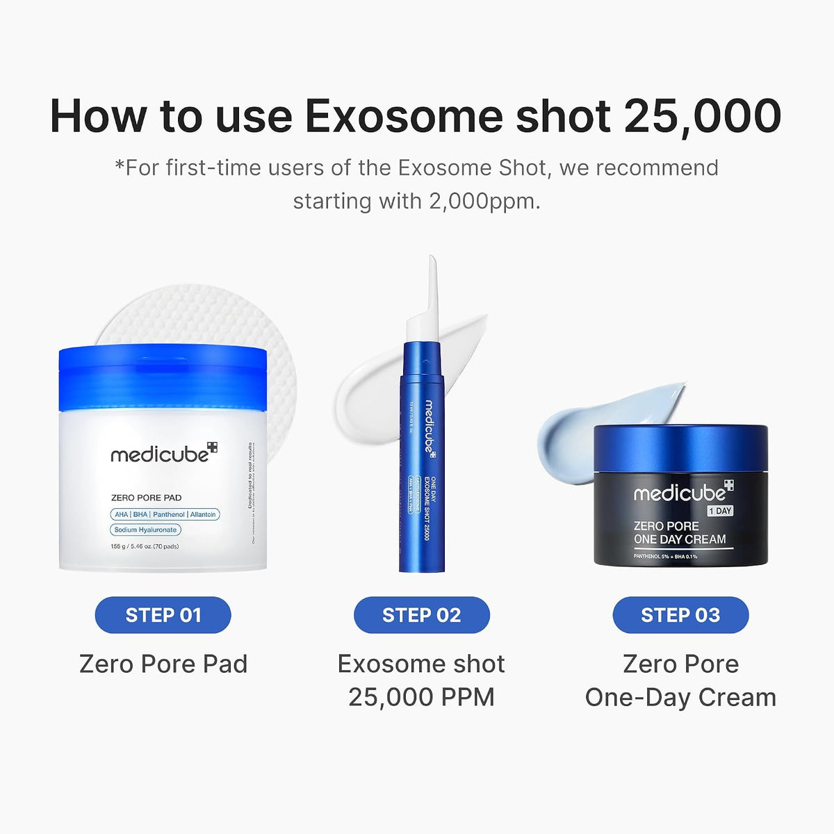 medicube Exosome Shot Zero 25,000PPM Spicule Facial Serum For Pores & Sebum