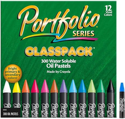 Crayola Oil Pastels Classpack, School Supplies, Water Soluble, 12 Assorted Colors, 300Count