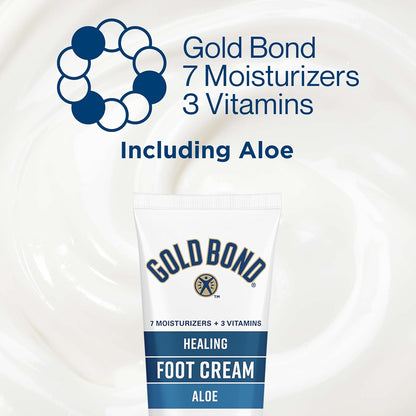 Gold Bond Healing Foot Cream for Dry Feet and Cracked Heels, 4 Oz With Aloe | Gold Bond lotion is a rich foot cream that nourishes & softens for healthier looking feet
