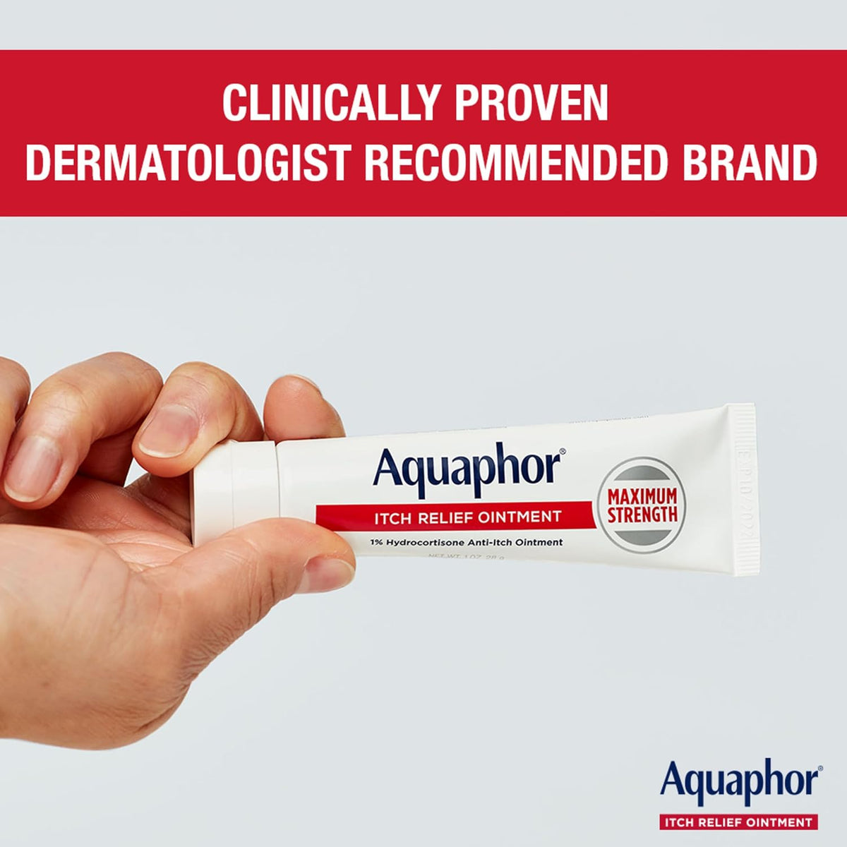 Aquaphor Itch Relief Ointment, Maximum Strength 1% Hydrocortisone, Relieves Itch from Skin Irritation, Insect Bites, Psoriasis, Skin Rashes, Eczema, & Poison Ivy, 2 oz