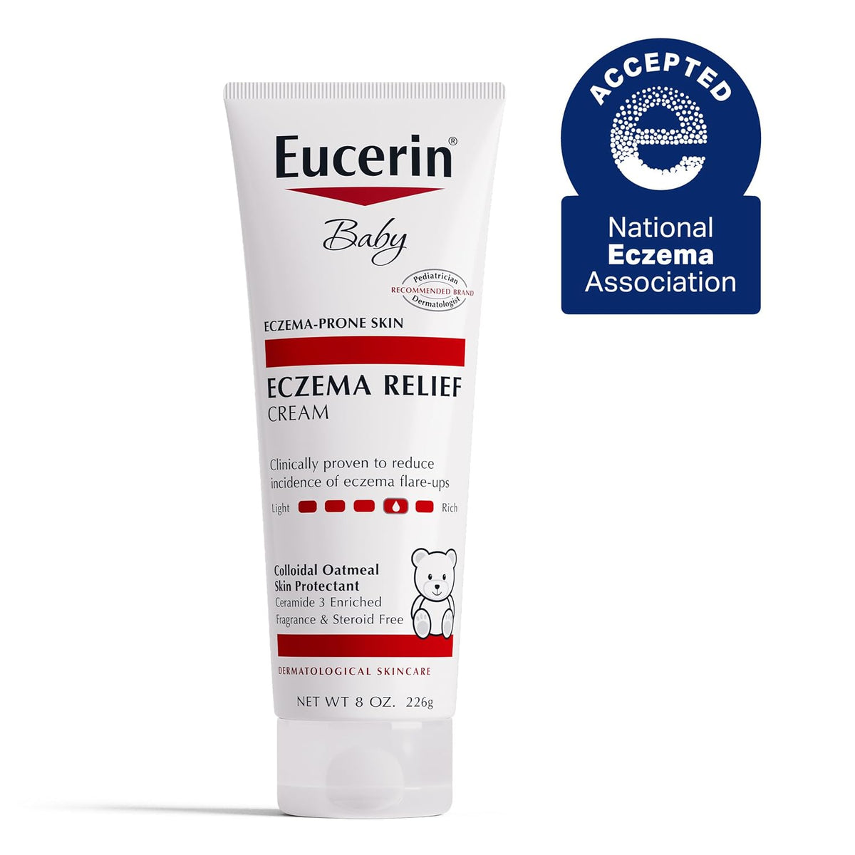 Eucerin Baby Eczema Relief Body Cream, Fragrance and Steroid Free, 8 OZ