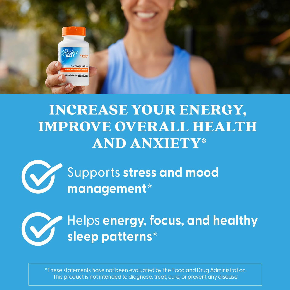 Doctor's BEST Sensoril Ashwagandha Supplement, for Men & Women, 60 Veg Caps