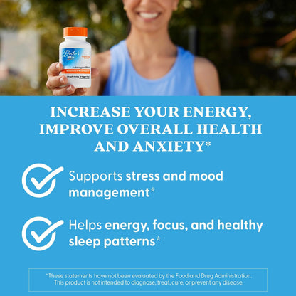 Doctor's BEST Sensoril Ashwagandha Supplement, for Men & Women, 60 Veg Caps