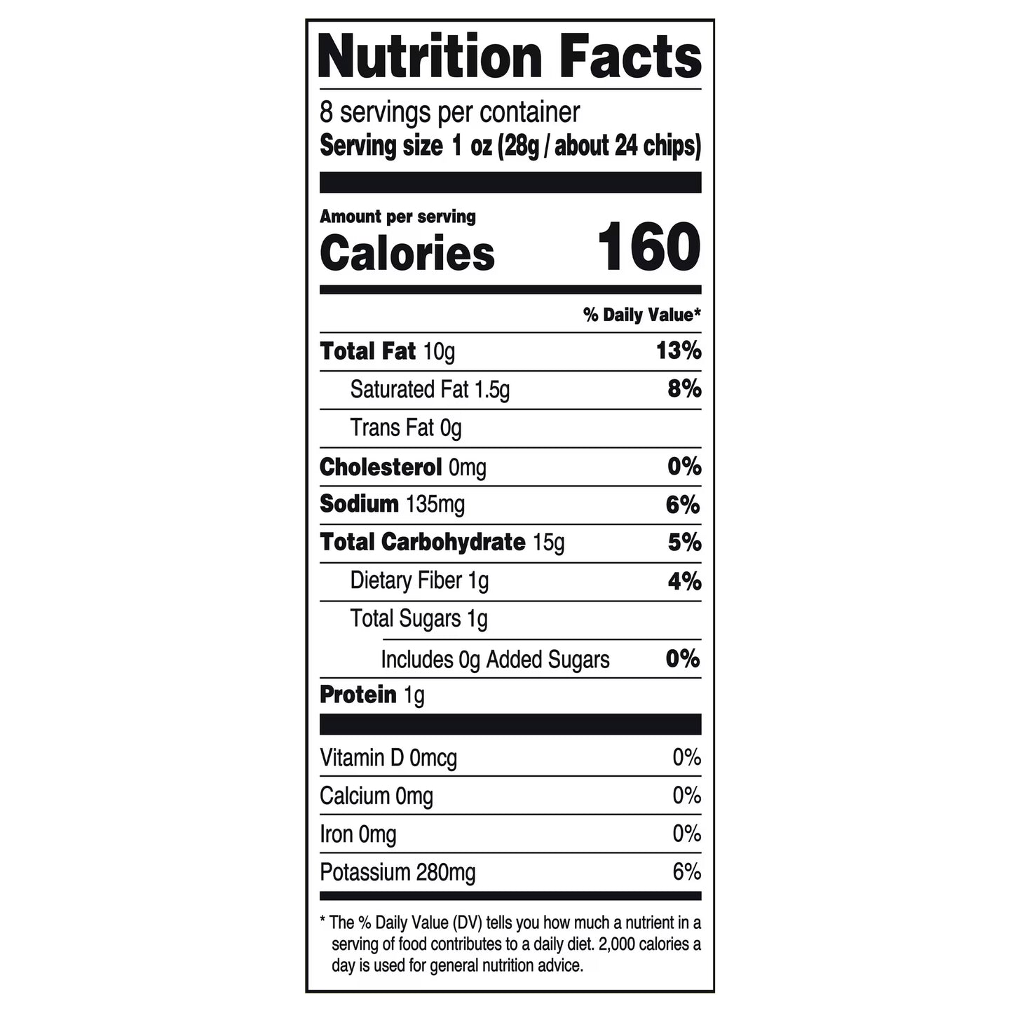 Great Value Salted Original Crunchy Potato Chips, 8 oz