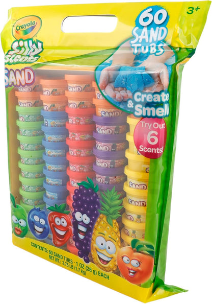 Crayola Silly Scents Play Sand – 60 Mini 1oz Tubs of Moldable Sensory Sand in 6 Bright Colors | Easter Day Party Favors, Classroom Prizes, Sensory Toys, Fidget & Creativity