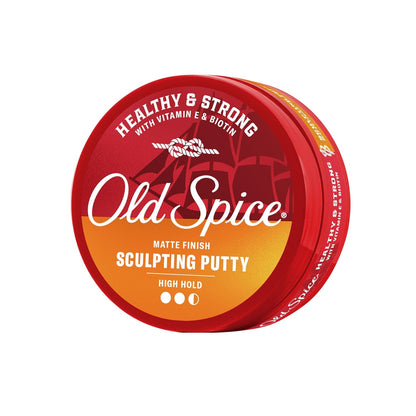 Old Spice Mens Hair Putty, Sculpting Putty for Men, Healthy & Strong with Vitamin E & Biotin, Hair Styling, High Hold, Matte Finish, 2.22 oz