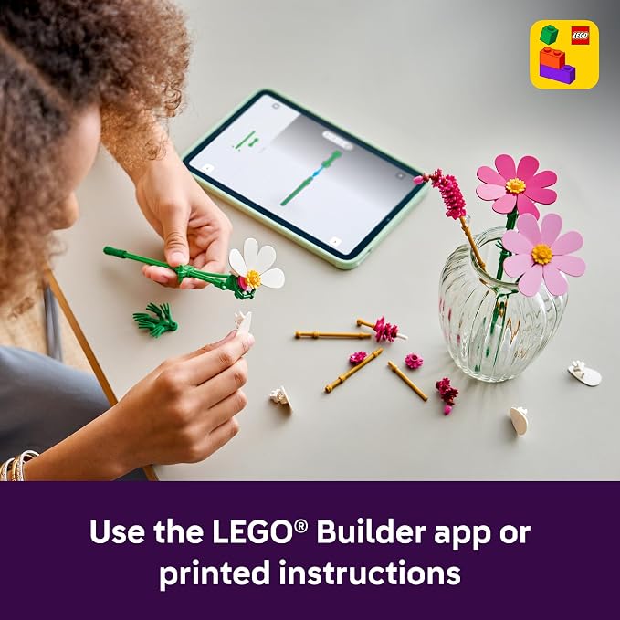 LEGO Botanicals Cosmos Flowers 11514 | Building Toys for Girls & Boys, Ages 9+, Decor for Bedroom & Desk, Artificial Flowers, 171 pieces, Gift for Birthdays