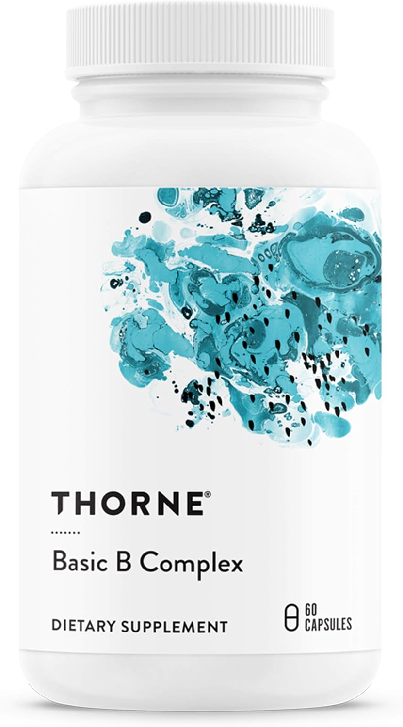 THORNE - Basic B Complex (60 Capsules) & Vitamin D-5000 (60 Capsules) Bundle - Supports Cellular Energy Production, Brain Health & Healthy Bones - Gluten, Dairy & Soy-Free