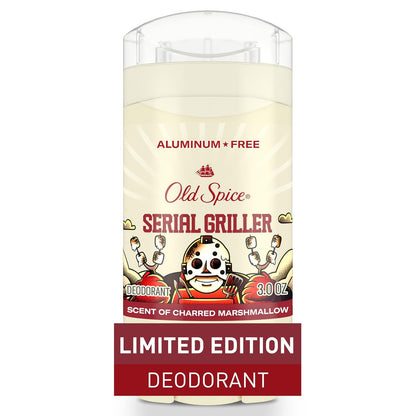 Old Spice Aluminum Free Deodorant for Men, Summerdudes, 24/7 Odor Protection w/Daily Use, 24/7 Sunny Freshness & Long Lasting Scent, Smooth Glide, Serial Griller with Charred Marshmallow Scent, 3.0 oz