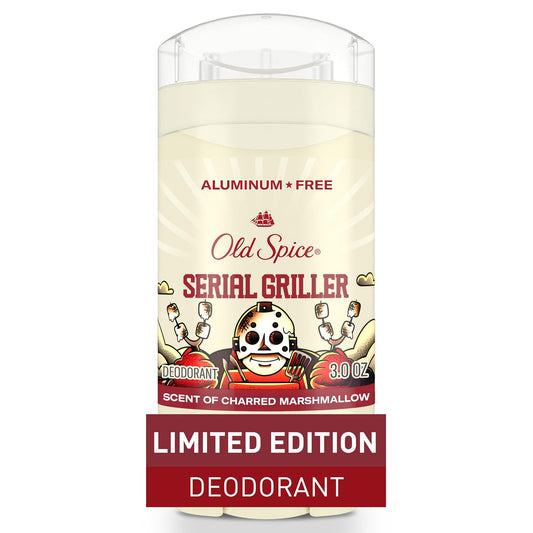 Old Spice Aluminum Free Deodorant for Men, Summerdudes, 24/7 Odor Protection w/Daily Use, 24/7 Sunny Freshness & Long Lasting Scent, Smooth Glide, Serial Griller with Charred Marshmallow Scent, 3.0 oz