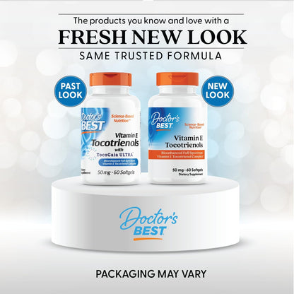 Doctor's Best Vitamin E Tocotrienols Complex Supplement, 60 Softgels
