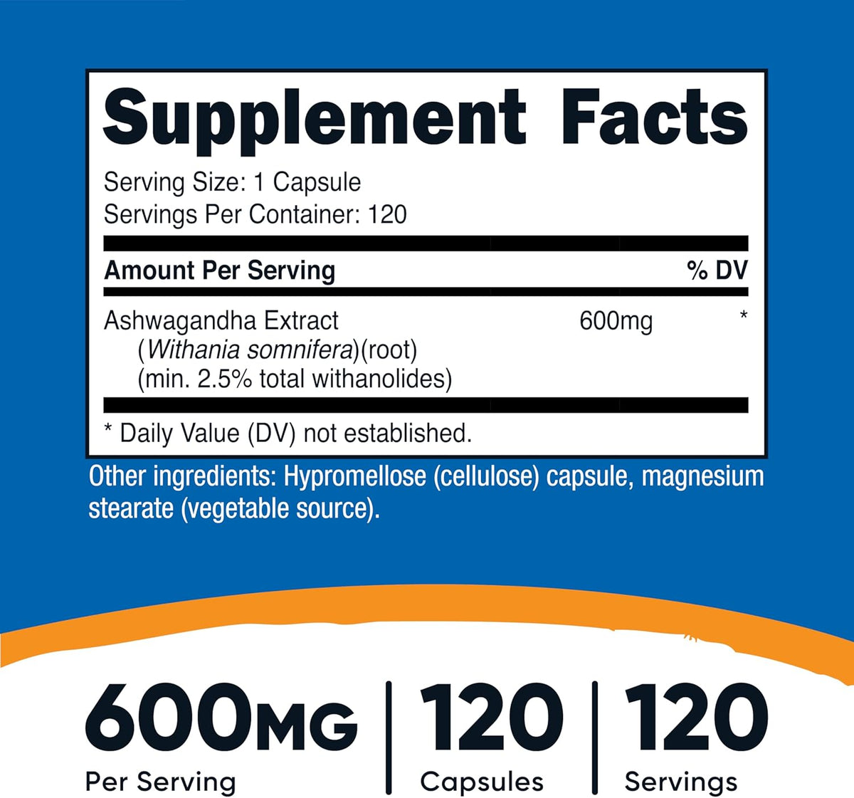 Nutricost Ashwagandha Herbal Supplement 600mg, 120 Capsules - Vegetarian, Non-GMO, Gluten Free, Ashwagandha Root (Pack of 2)
