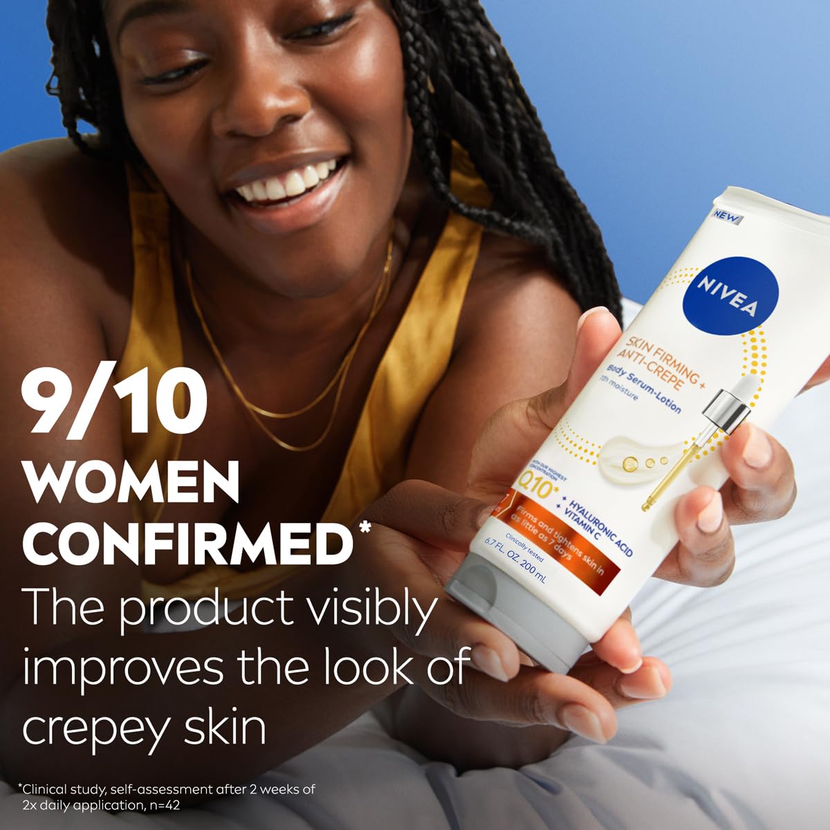 NIVEA Skin Firming & Anti Crepe Body Serum-Lotion with Q10, 6.7 Fl Oz (Pack of 12)