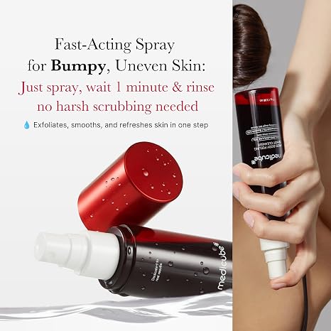 medicube Red Exfoliation & Tone-Care Duo: Red Body Peeling Shot and Red Succinic Acid Panthenol Facial Peeling Pads