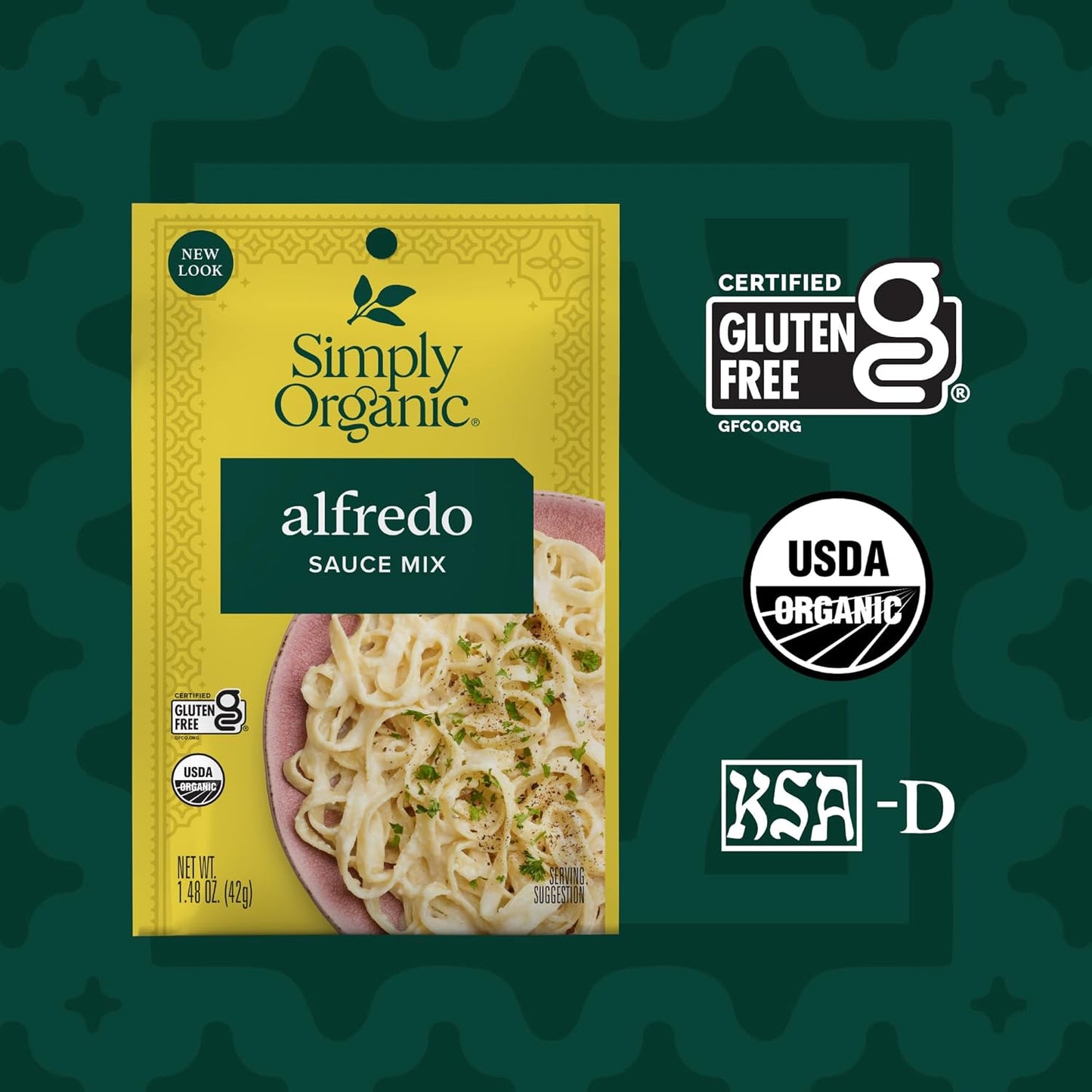 Simply Organic Alfredo Sauce Mix, Certified Organic, Kosher, Mixes Italian | 1.48 Ounce (Pack of 1)
