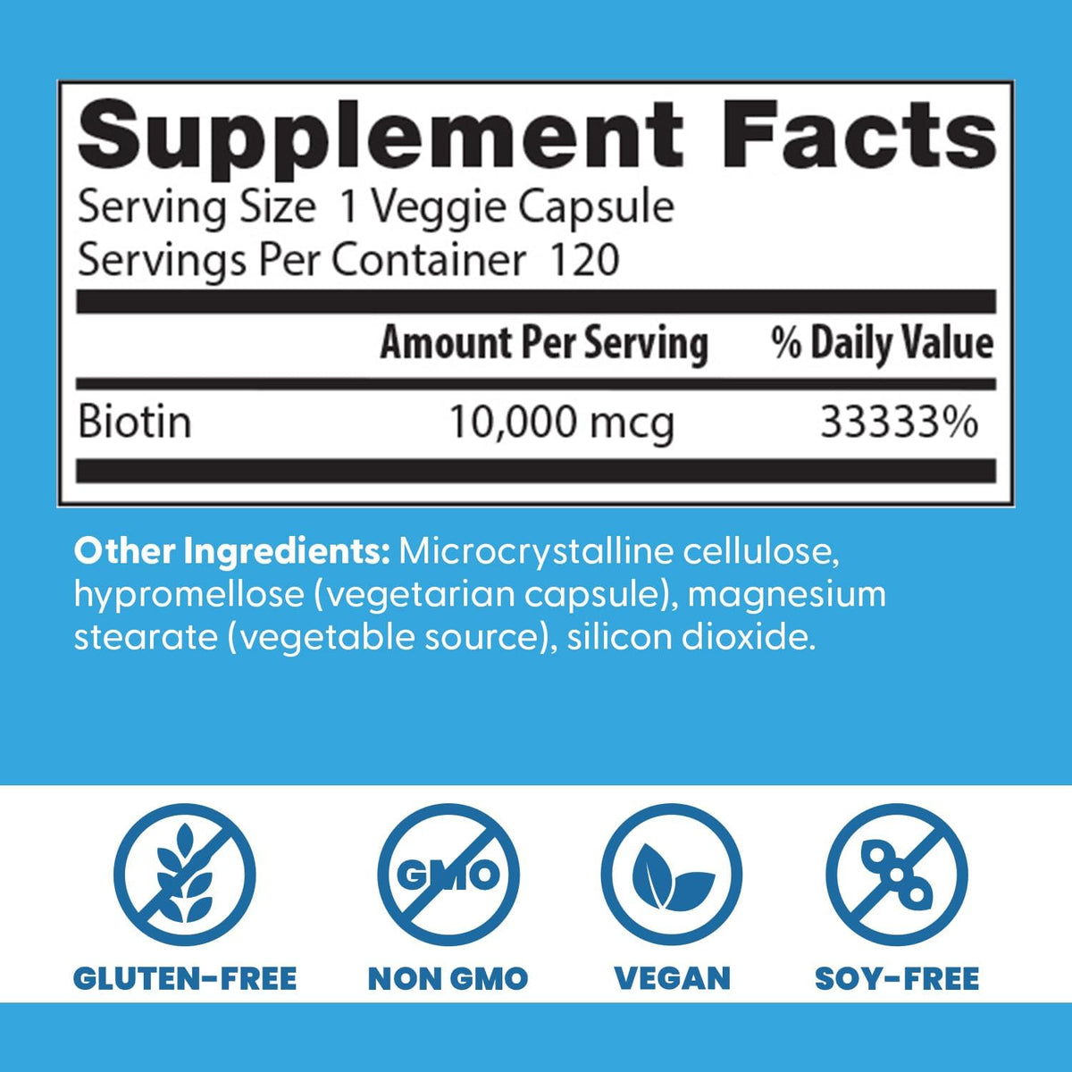 Doctor's Best Biotin Vitamin Supplement 10000 mcg, 120 Veg Caps