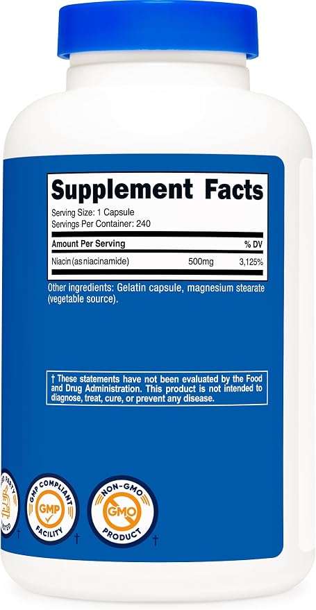 Nutricost Niacinamide (Vitamin B3) 500mg, 240 Capsules - Non-GMO, Gluten Free, Flush Free Vitamin B3 (Pack of 2)