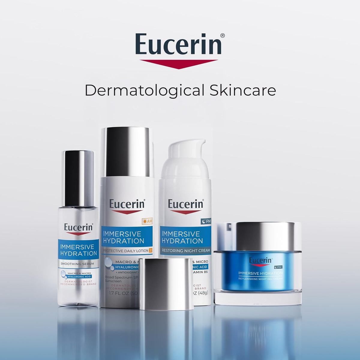 Eucerin Immersive Hydration Replenishing Night Gel Face Cream, 1.7 OZ