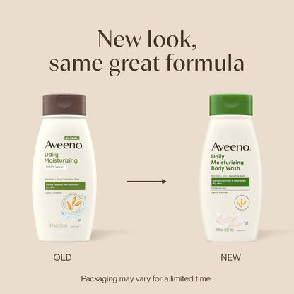 Aveeno Daily Moisturizing Body Wash, Lightly Scented, 18 fl. oz