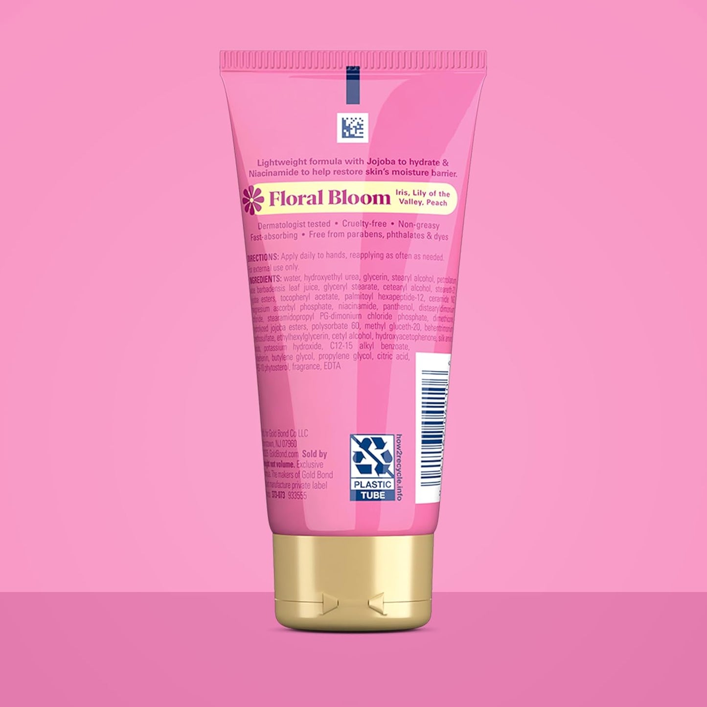 Gold Bond Floral Bloom Hydrating Hand Cream Set, Lightweight Everyday Hand Cream with Jojoba to Hydrate Skin & Niacinamide to Help Restore Skins Moisture Barrier, Fresh Floral Bloom Scent, 3 oz, 4 pk