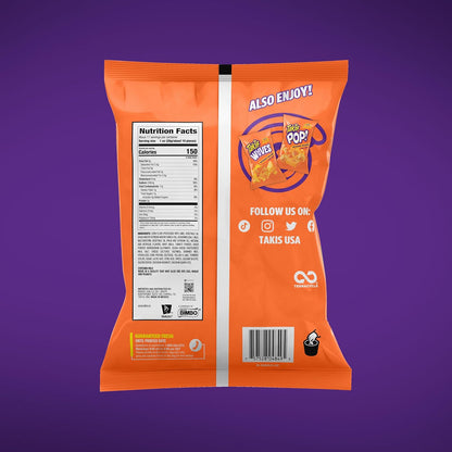 Takis Intense Nacho 17 oz Fiesta Size Bag, Cheese Flavored Non-Spicy Cheesy Rolled Tortilla Chips (Pack of 2)