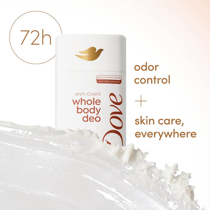Dove Whole Body Deodorant Stick for Women, Anti-Chafe, Coconut Vanilla, 2.4 oz