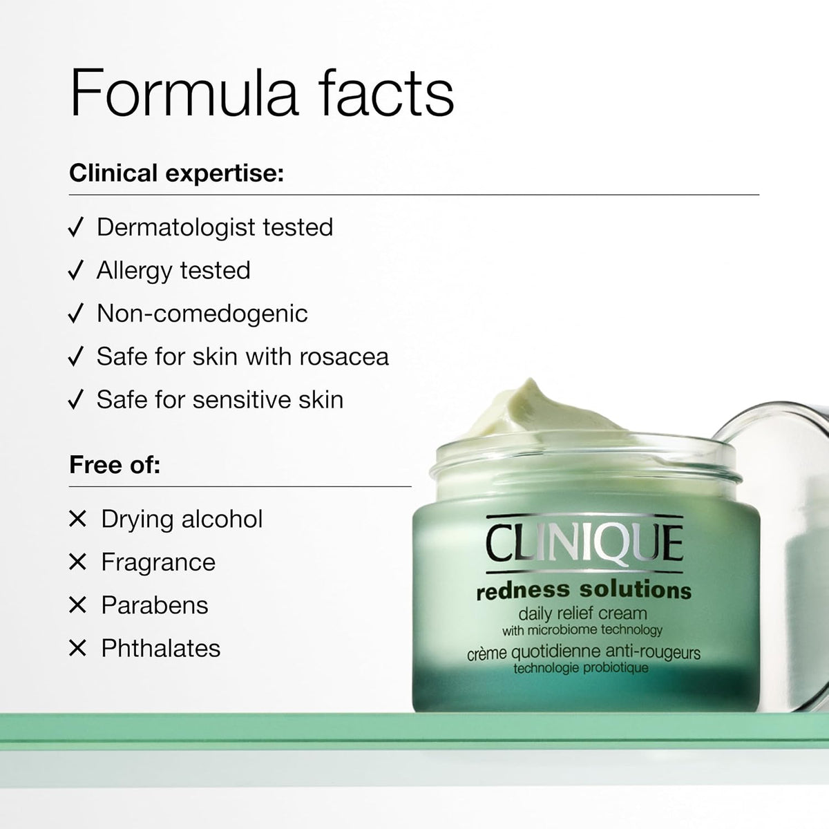 Clinique Redness Solutions Daily Relief Cream with Microbiome Technology,1.7 Fl Oz,(Pack of 2)