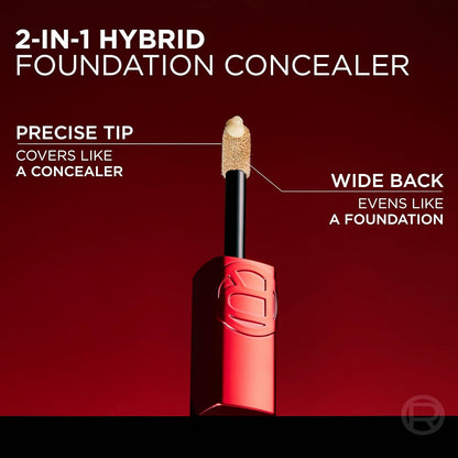 L'Oreal Paris Infallible Skin Ink 2-in-1 Foundation Concealer Hybrid Face Makeup, up to 48HR Transfer-Resistant with Medium Coverage, 140 Medium Warm