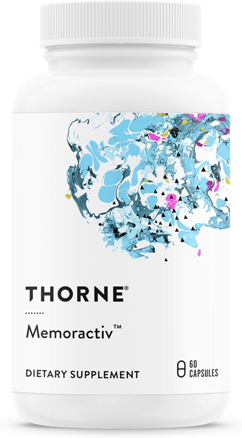 THORNE - Basic B Complex (60 Capsules) & Memoractiv (60 Capsules) Bundle - Supports Brain Health, Cellular Energy Production & Focus - Gluten Free, Dairy Free