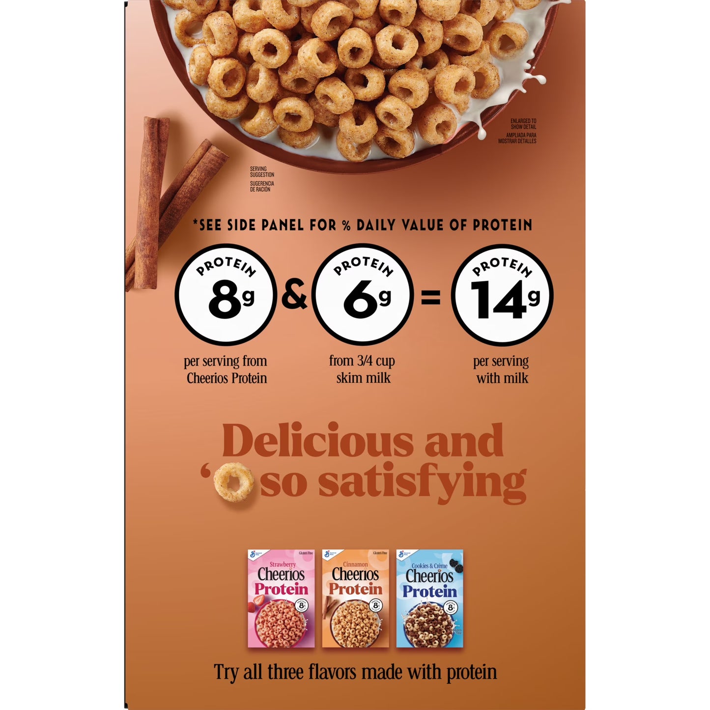 Cheerios Protein Cereal, Cinnamon, 8g Protein, Family Size, 15 oz