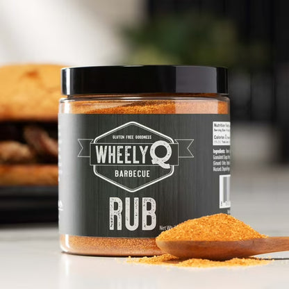 WheelyQ Barbecue All Purpose Rub & Seasoning for Ribs, Brisket, Chicken, Pork, Seafood & Veggies | Meat Rub for Smoking and Grilling (7.2 oz)