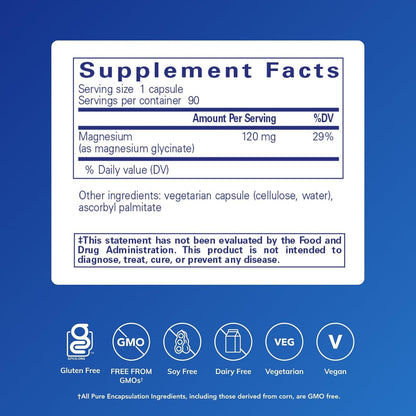 Pure Encapsulations Magnesium (Glycinate), 90 Capsules