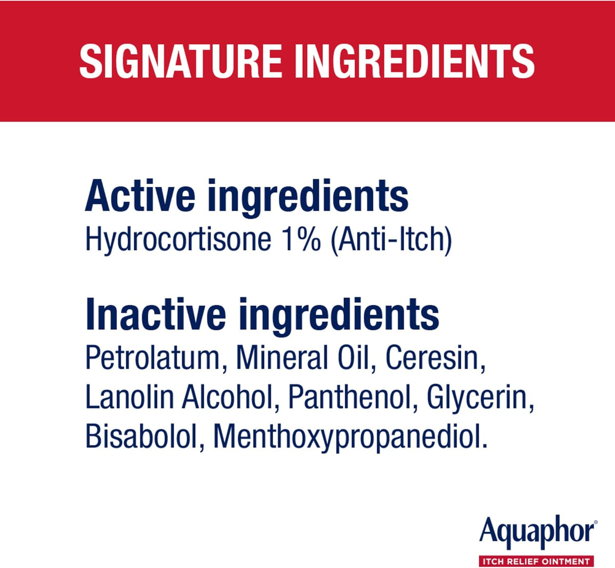 Aquaphor Itch Relief Ointment, Maximum Strength 1% Hydrocortisone, Relieves Itch from Skin Irritation, Insect Bites, Psoriasis, Skin Rashes, Eczema, & Poison Ivy, 2 oz