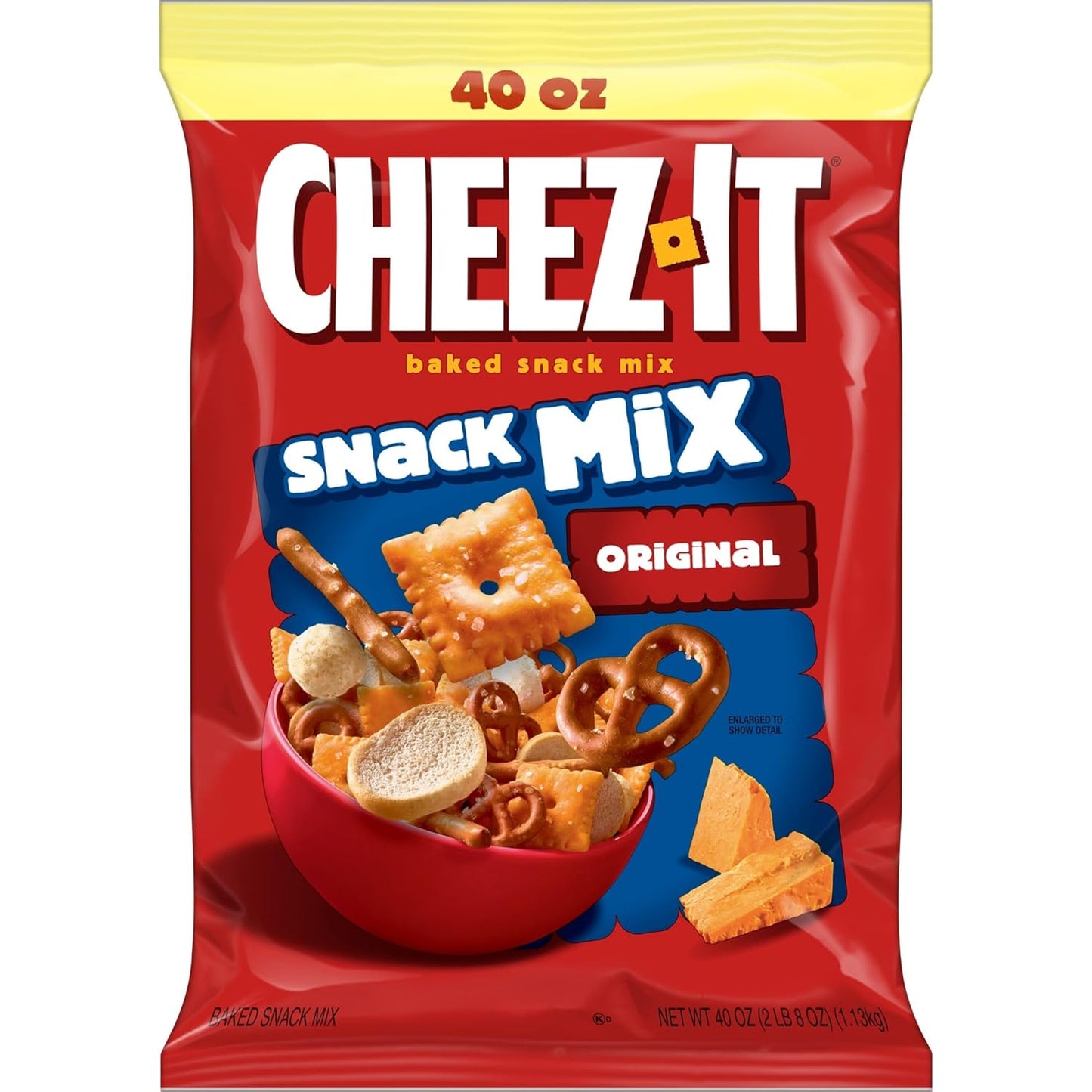 Cheez-It Snack Mix, Classic Baked Mix, Lunch Snacks, Classic, 40oz Bag (1 Bag)
