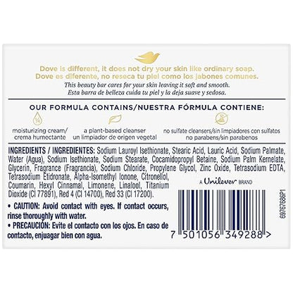 Dove Soap, Pink Beauty Bar 4-Pack – 3-in-1 Moisturizing Face, Body & Hand Soap, 4.75 Oz Ea
