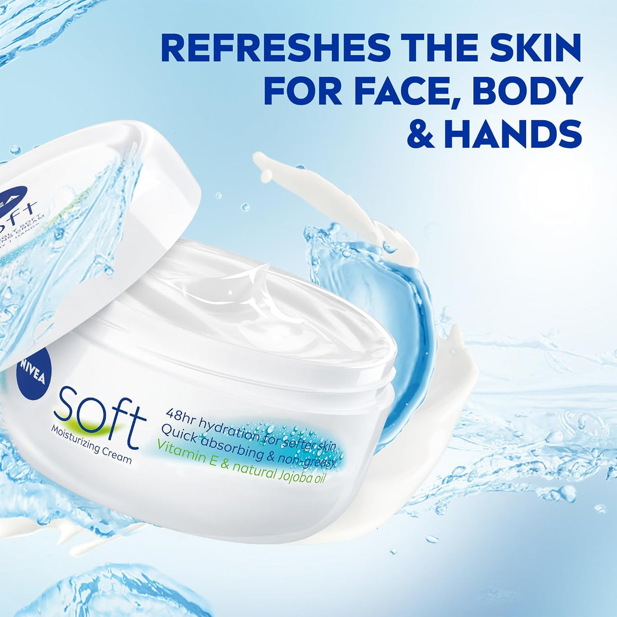 NIVEA Soft Moisturizing Cream for Body, Face and Hands, 3 x 6.8 OZ