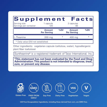 Pure Encapsulations L-Theanine, 120 Capsules