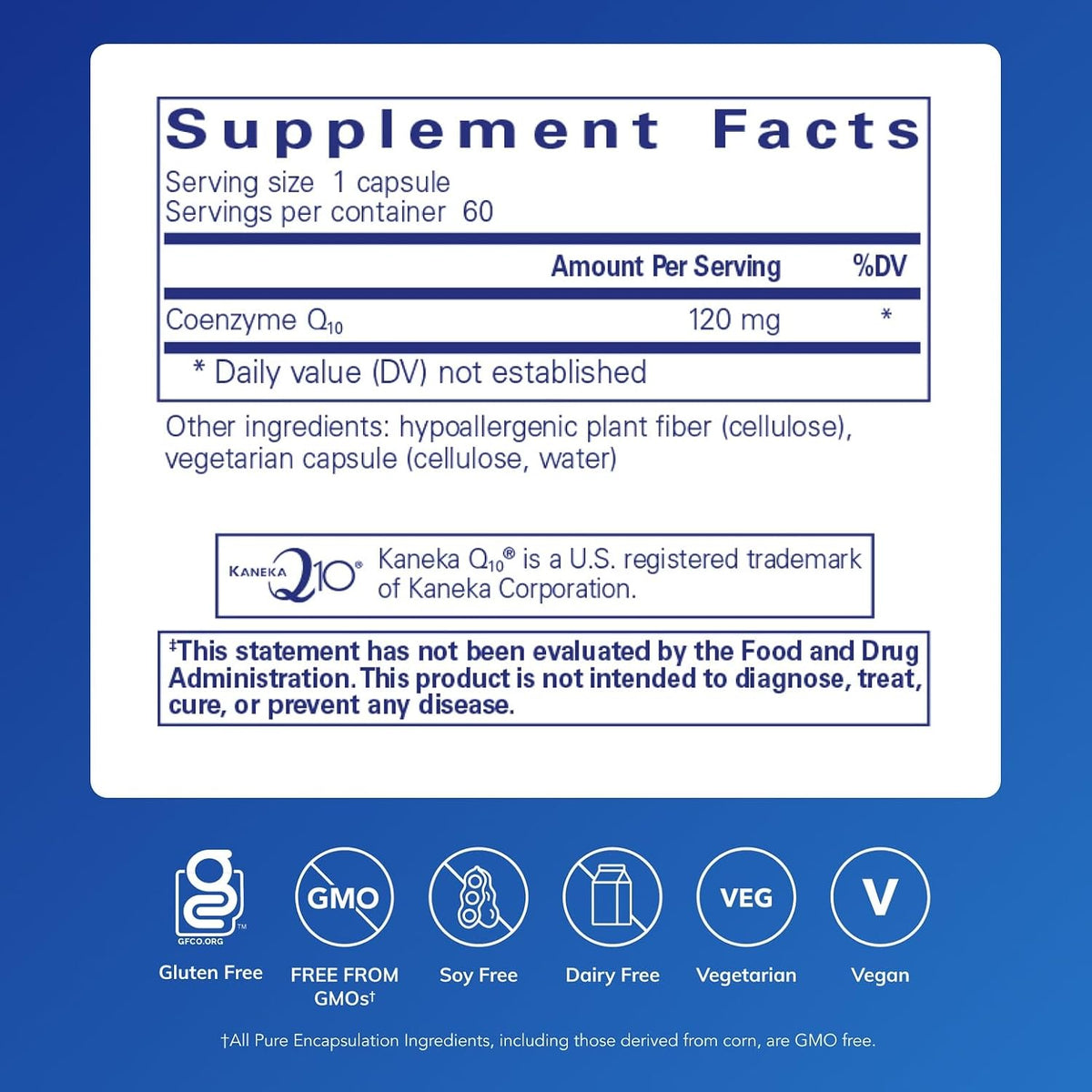 Pure Encapsulations CoQ10 120 mg, 60 Capsules