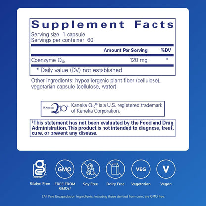Pure Encapsulations CoQ10 120 mg, 60 Capsules