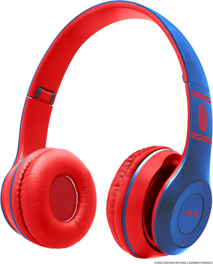 Crayola Kids Over Ear Headphones, Wireless Headphones with Microphone | Lightweight Comfortable Head Phones for Home Travel, Bluetooth 5.0, 5H Playtime, Rechargeable, Hi-Res Sound Audio, FM Radio
