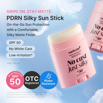 medicube PDRN Silky Sun Stick, SPF 50 Airy & Pore-Blurring Finish, 0.81 oz.