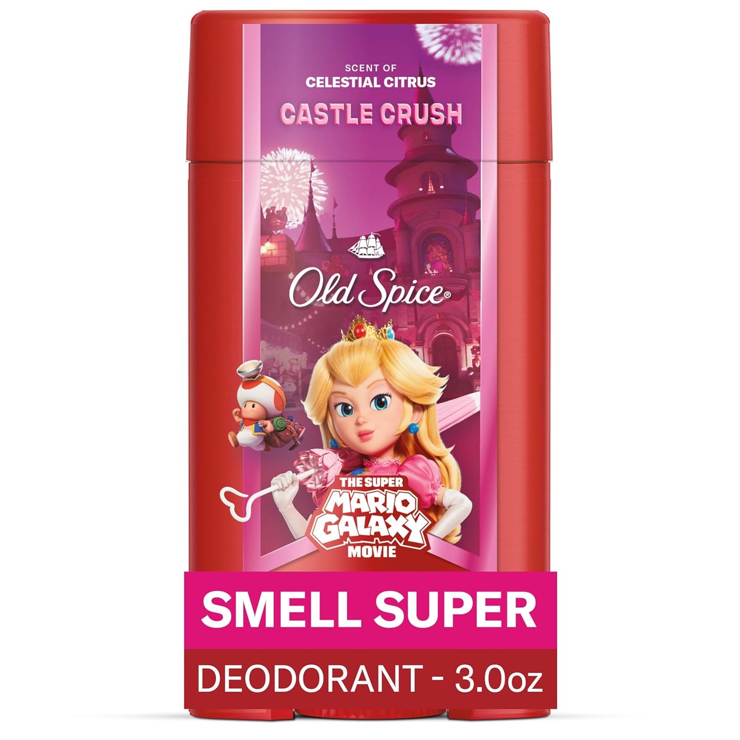Old Spice Aluminum Free Deodorant for Men, Old Spice x The Super Mario Galaxy Movie, 24/7 Lasting Freshness, Lasting Odor Protection, Smell Super with Castle Crush, Celestial Citrus Scent, 3.0 oz
