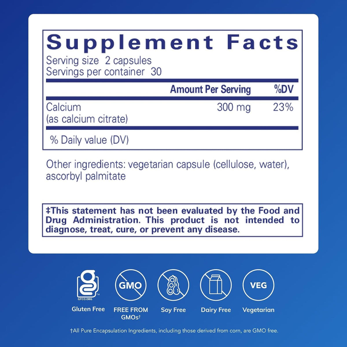 Pure Encapsulations Calcium (Citrate), 60 Capsules