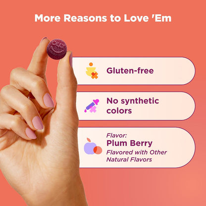 OLLY Keep it Movin, Occasional Constipation Support,* Plum Berry - 30 Count
