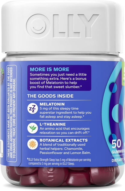 OLLY Extra Strength Sleep, Occasional Sleep Support Supplement - 50 Count