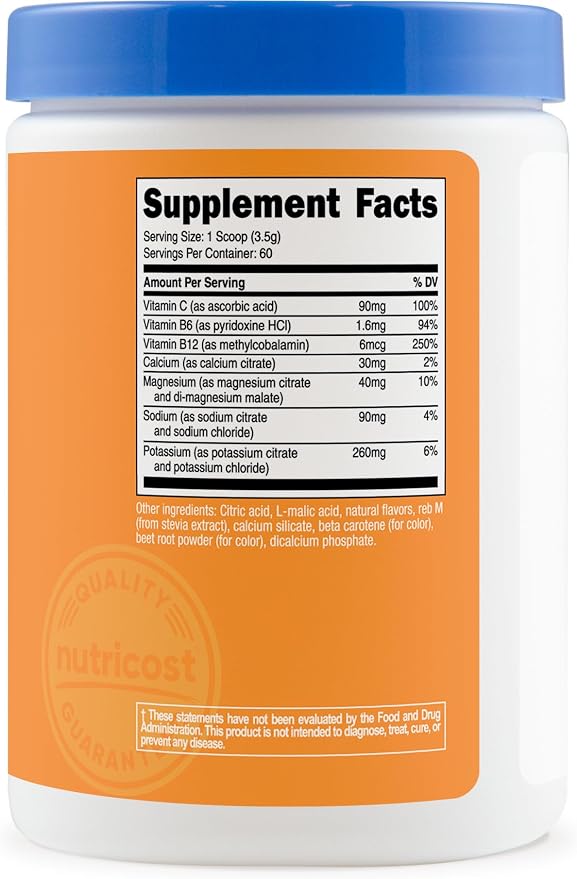 Nutricost Electrolytes Complex Powder (Shaq's Peach Punch) 60 Servings