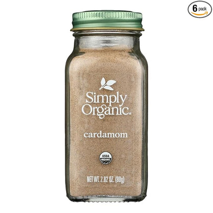 Simply Organic Cardamom, Kosher, USDA Certified Organic, 2.82 Ounce (Pack of 6)